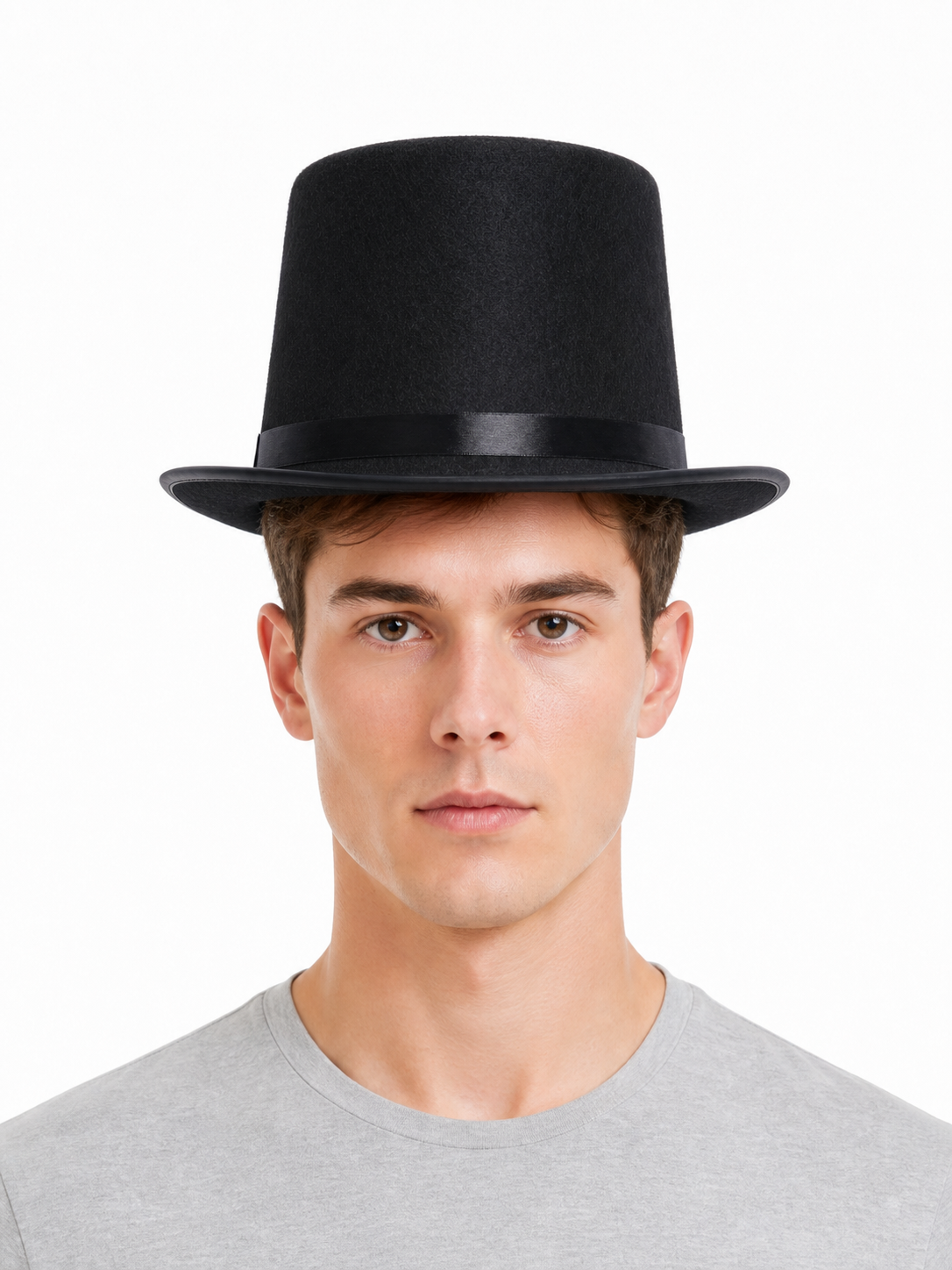 Black Carnival Top Hat with Wide Brim