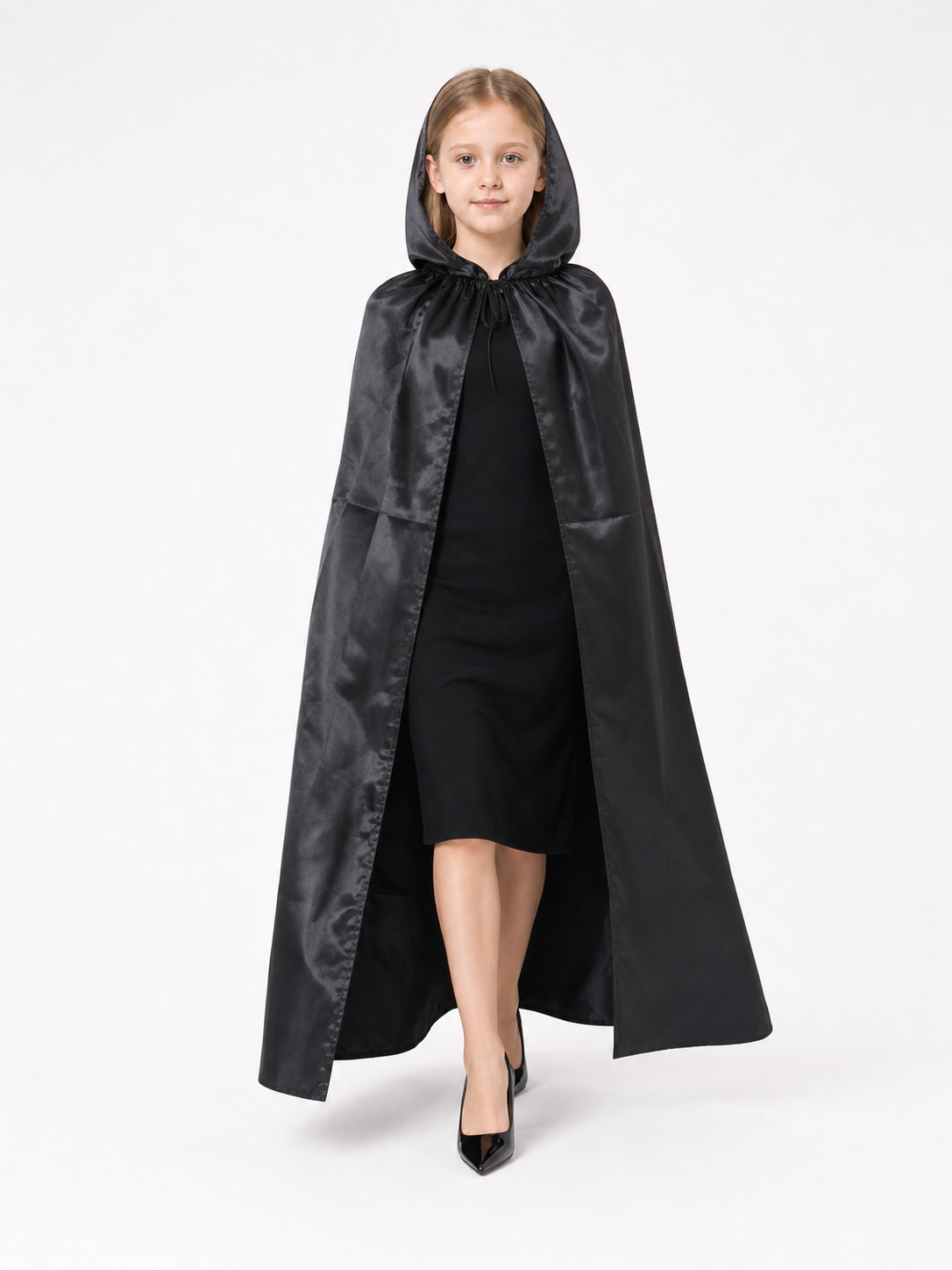 Black Hooded Carnival Cloak for Cosplay
