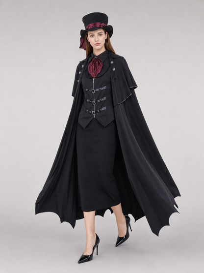 Black Victorian-Style Carnival Cape