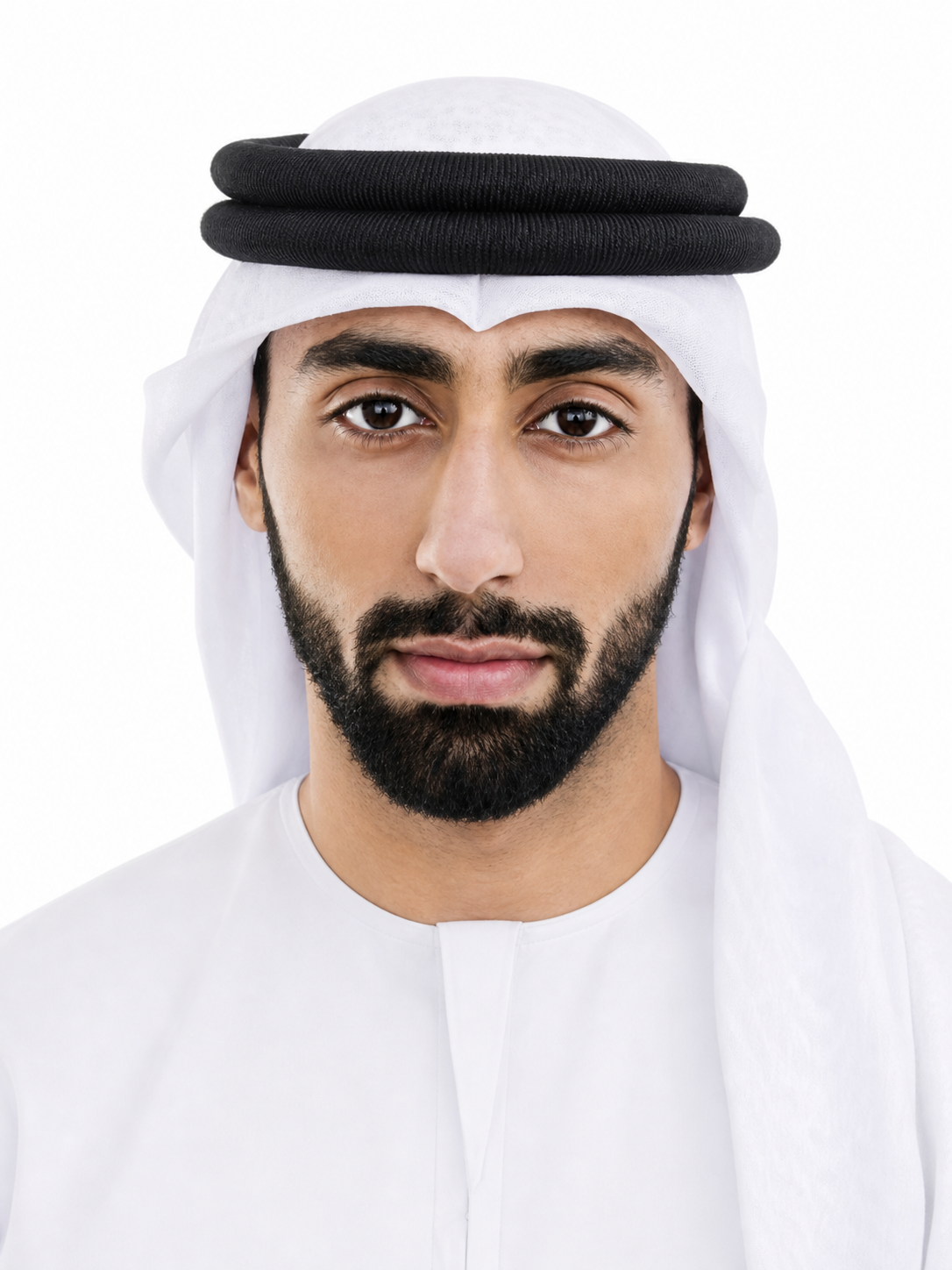 Festive White Arab Headdress with Agal