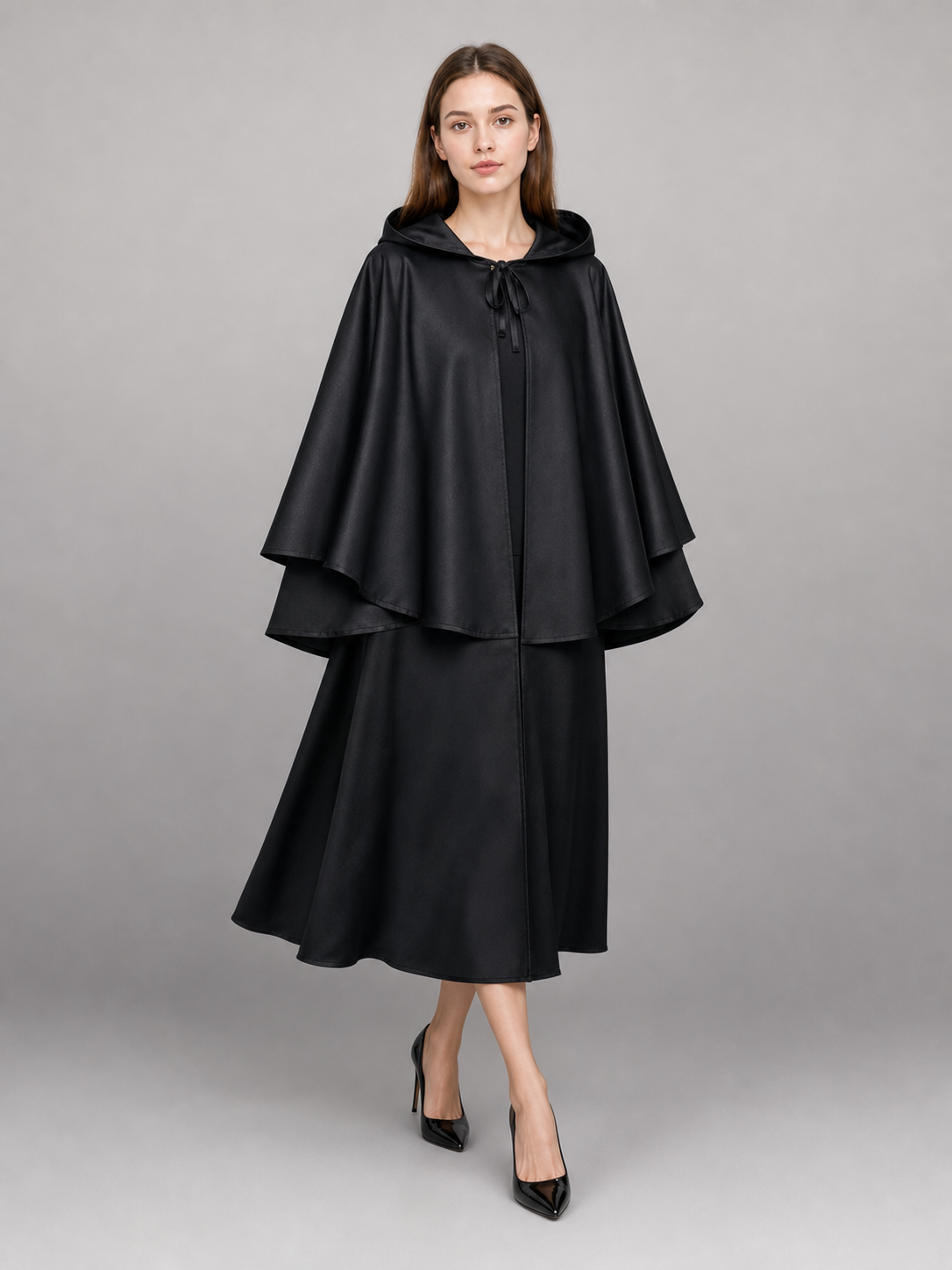 Black Hooded Costume Cloak for Cosplay