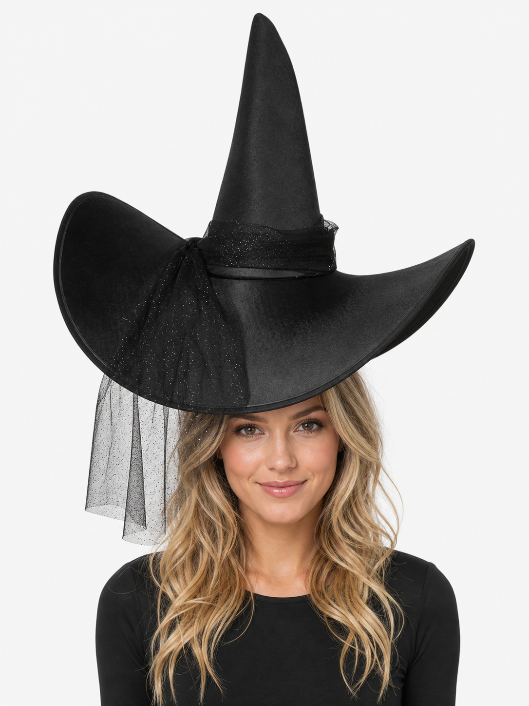 Witch Hat with Mesh for Halloween and Carnival
