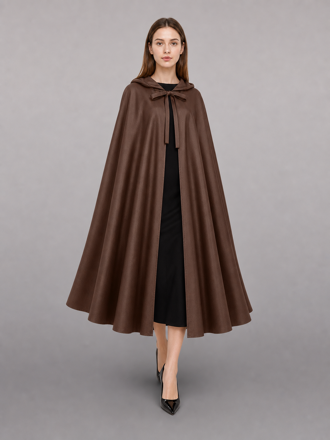 Brown Hooded Costume Cloak