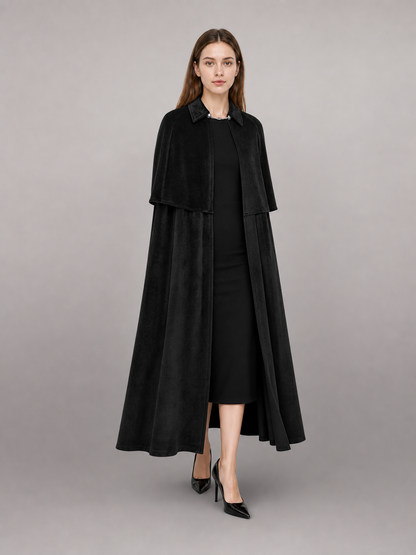 Black Gothic Costume Cloak with Collar