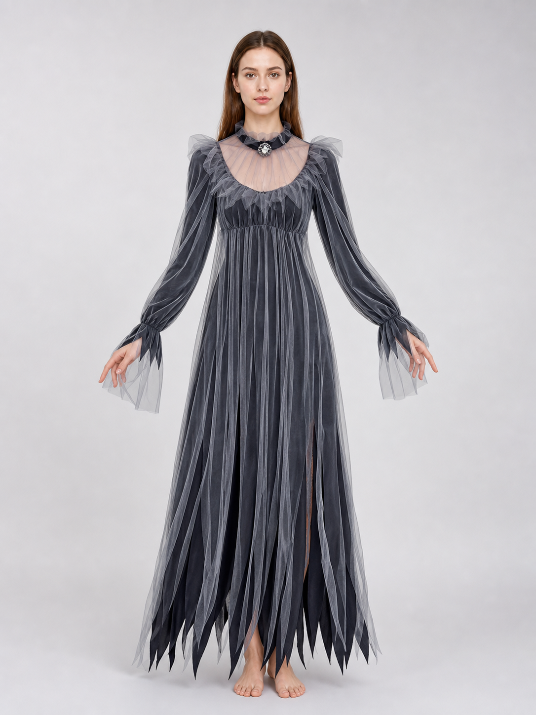 Gothic Maxi Dress for Halloween and Cosplay