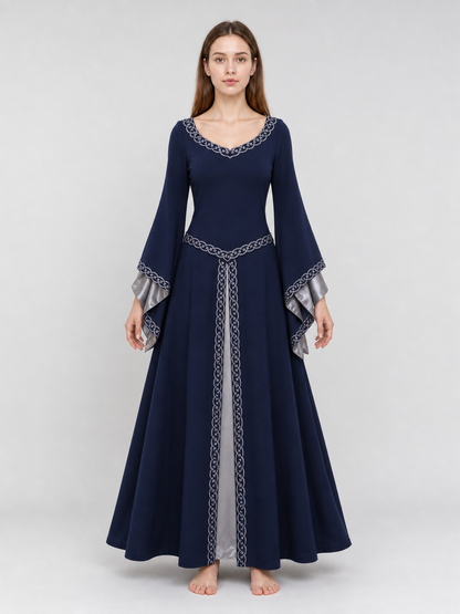Long-Sleeve Medieval-Style Maxi Dress