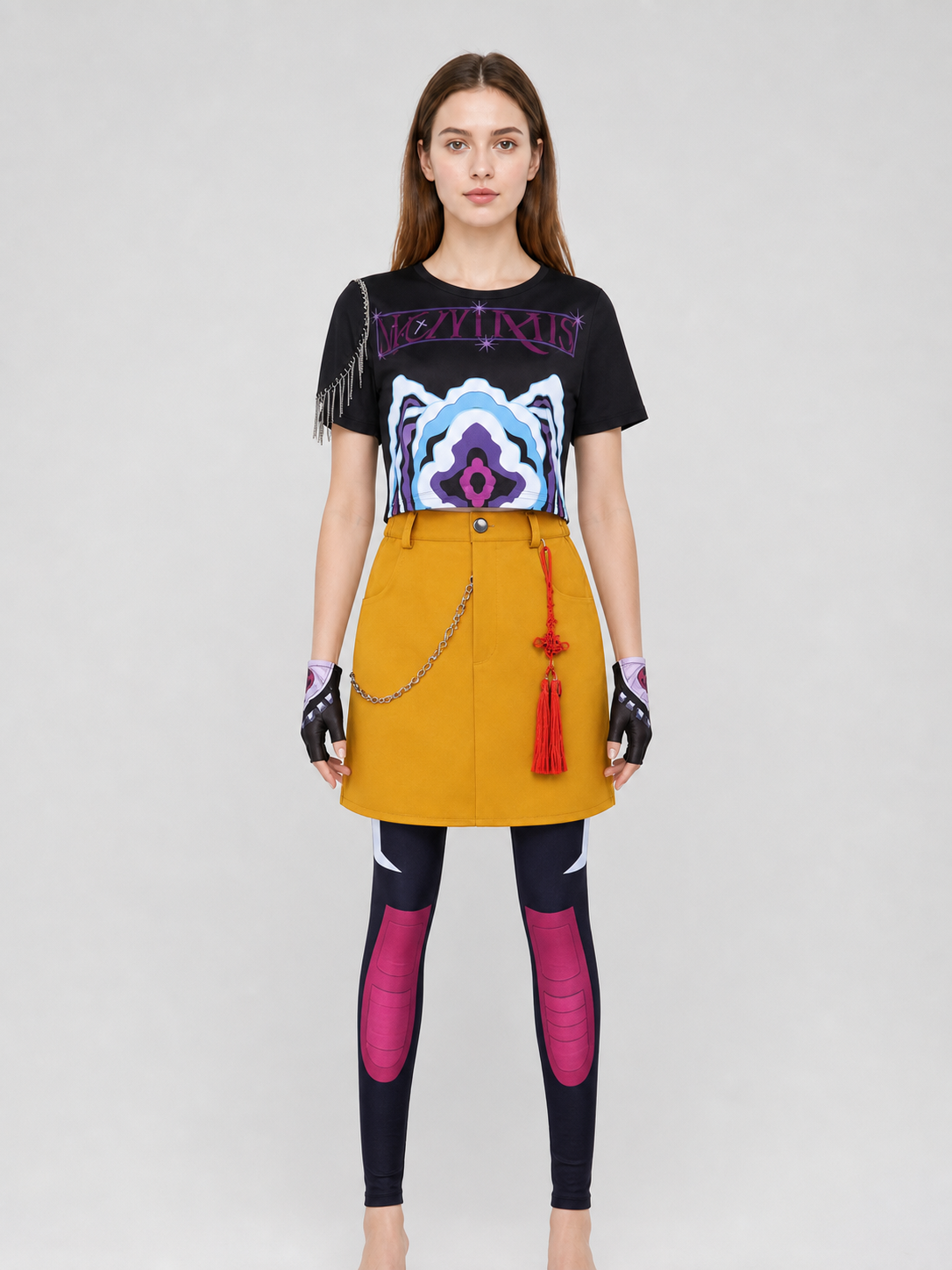 Mila Cosplay Costume: Top, Skirt, Stockings, and Accessories