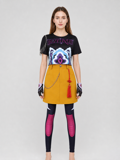 Mila Cosplay Costume: Top, Skirt, Stockings, and Accessories