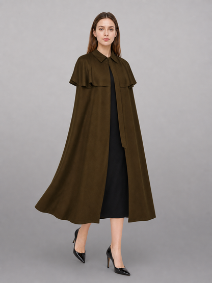 Brown shirt dress with a collar and buttons
