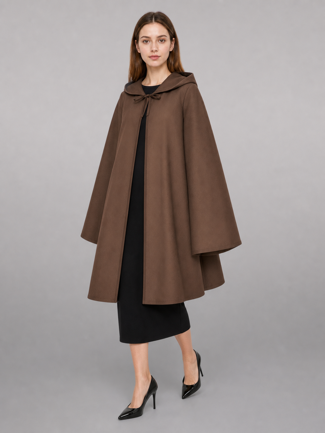 Brown Hooded Medieval Carnival Cloak