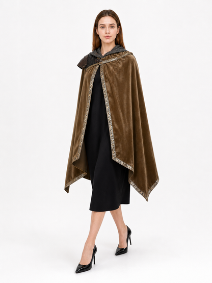 Brown Asymmetrical Carnival Cape