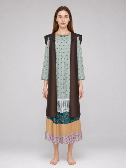 Sybill Trelawney Cosplay Costume, Fringed Dress