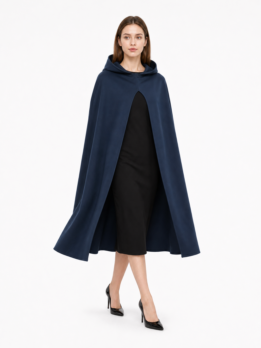 Dark Blue Hooded Costume Cloak