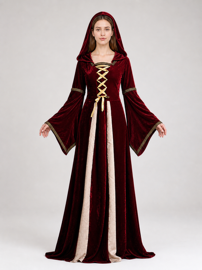 Medieval Hooded Dress, Gothic Style
