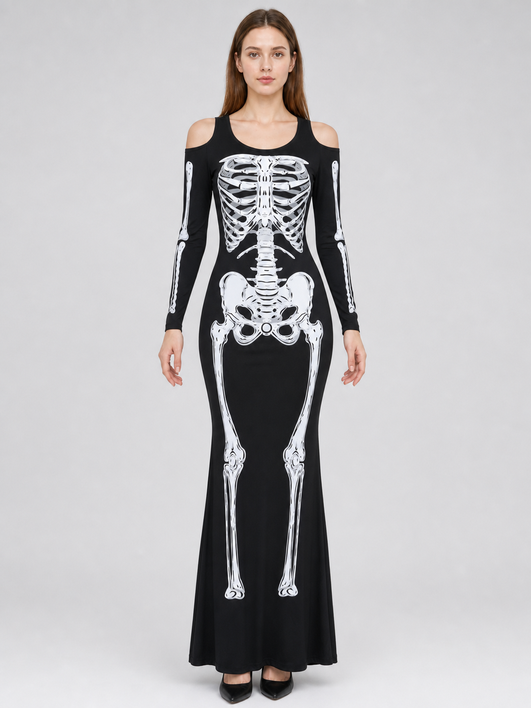 Halloween Skeleton Print Costume Dress