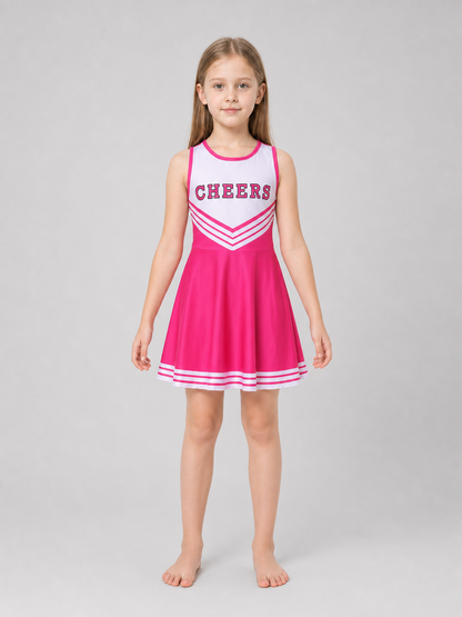 Cheerleading Costume with Pom-Poms, Socks, and Dress