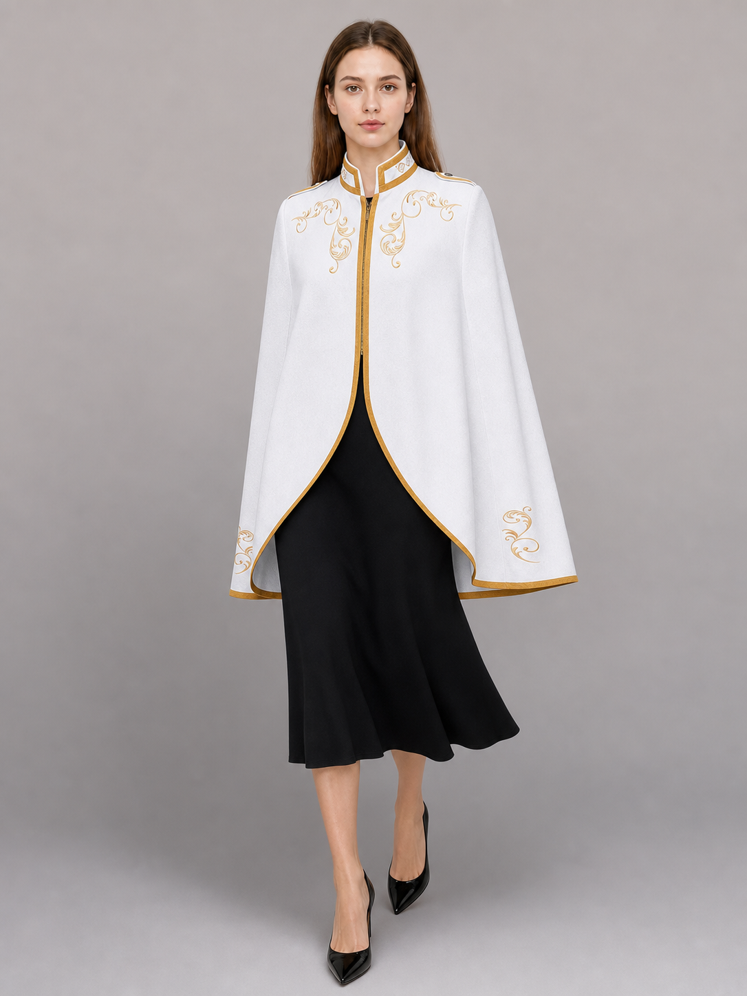 White carnival jacket with gold trim