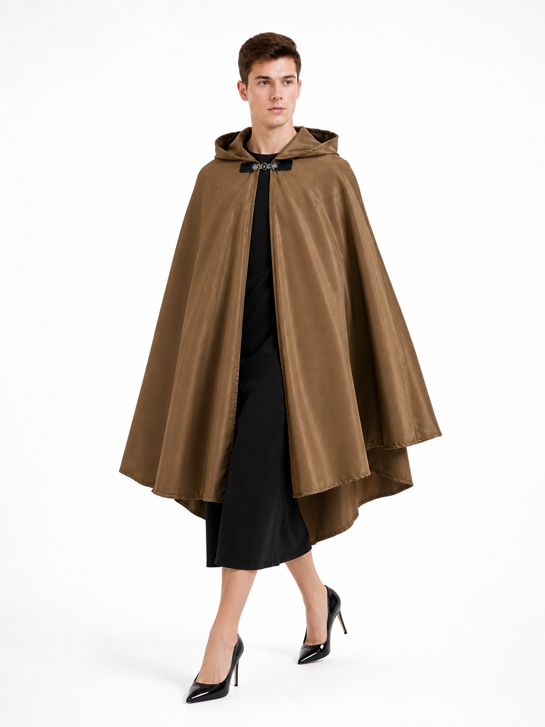Brown Hooded Costume Cloak