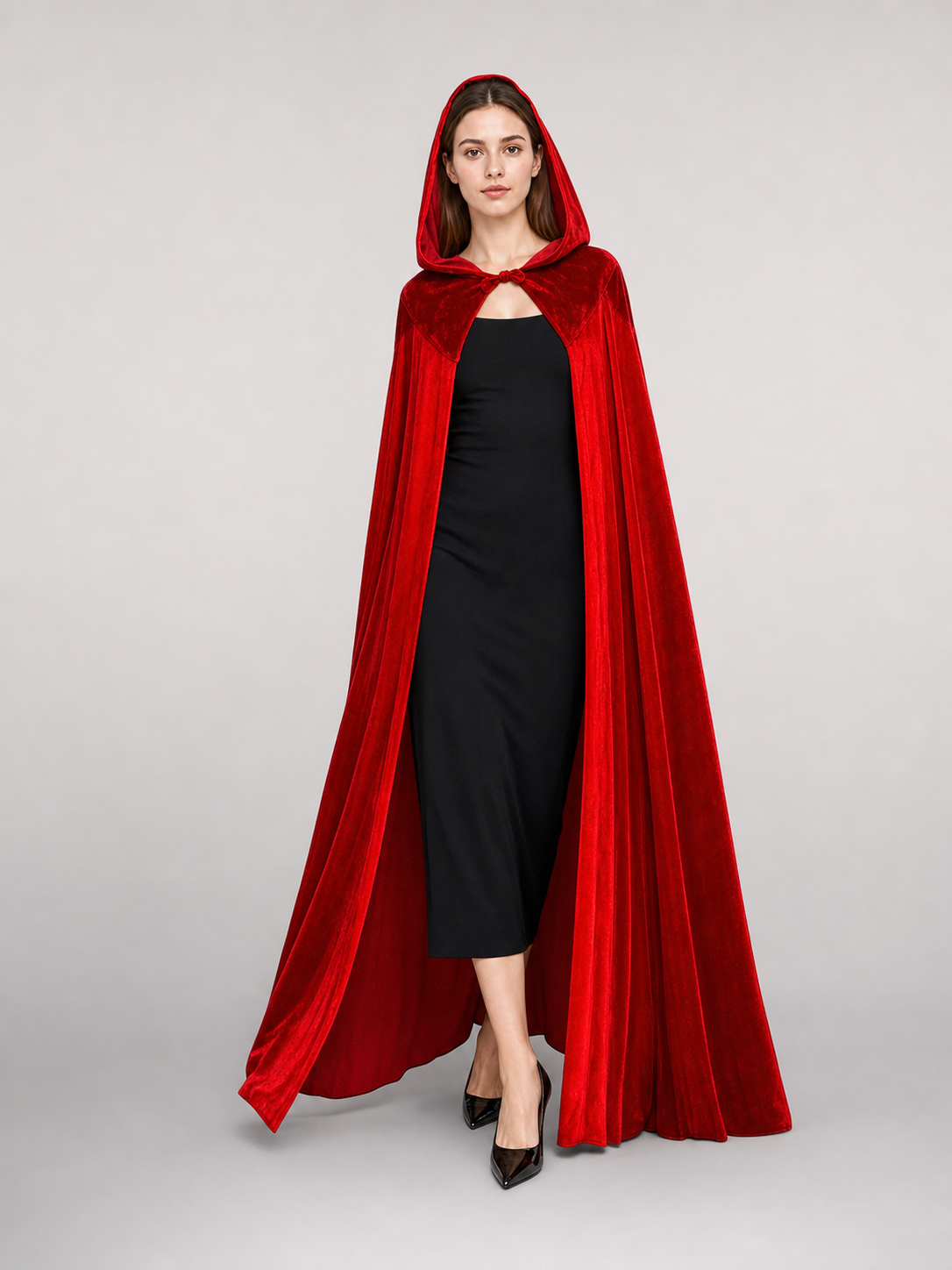 Red Hooded Carnival Cloak for Cosplay