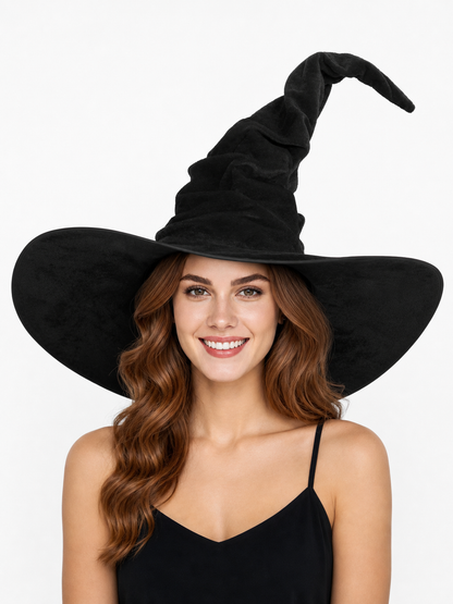 Halloween Witch Costume Hat with Wide Brim