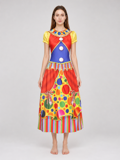 Clown Carnival Dress for Parties and Stage Performances
