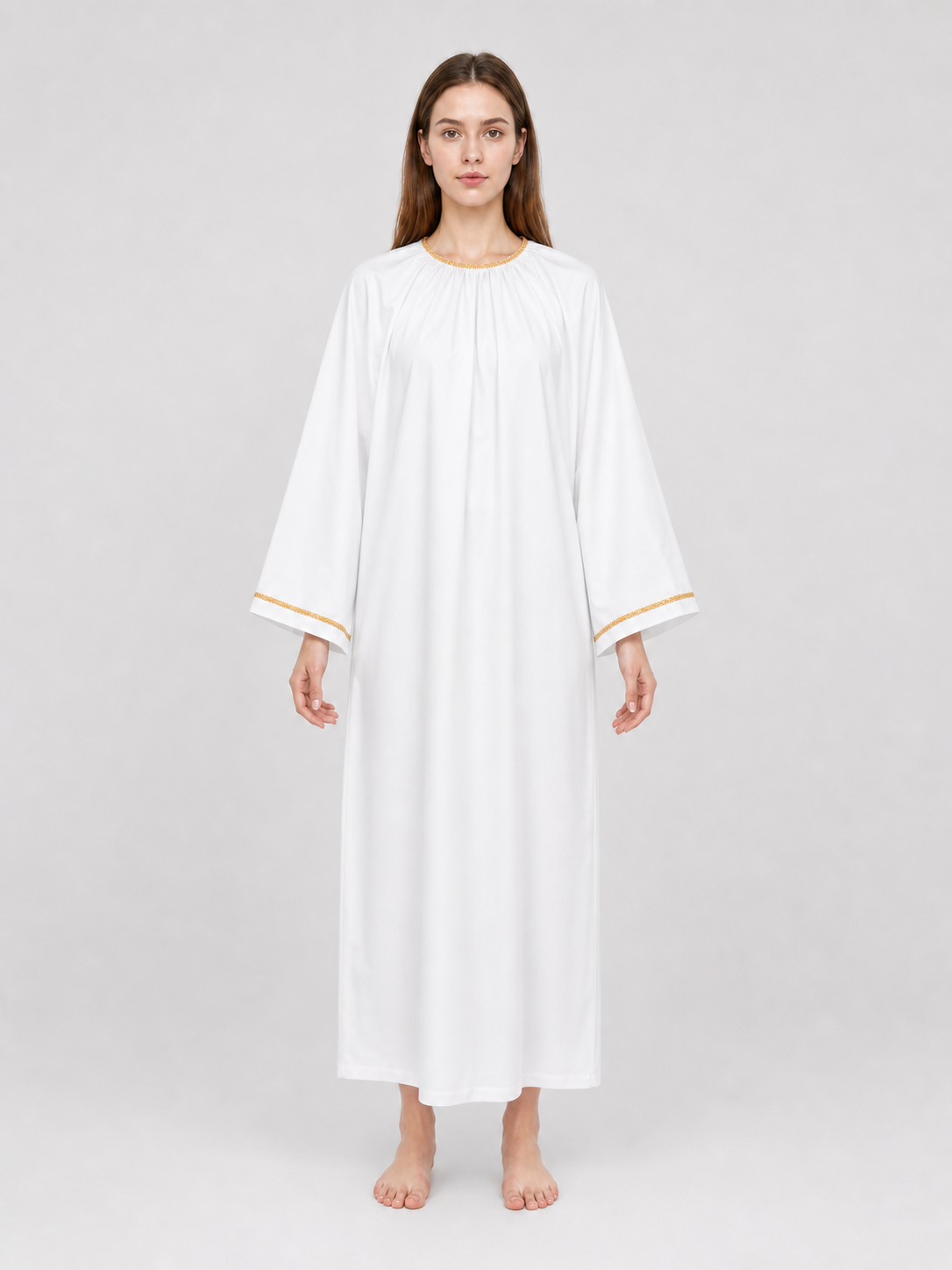 White Cosplay Cloak with Gold Trim