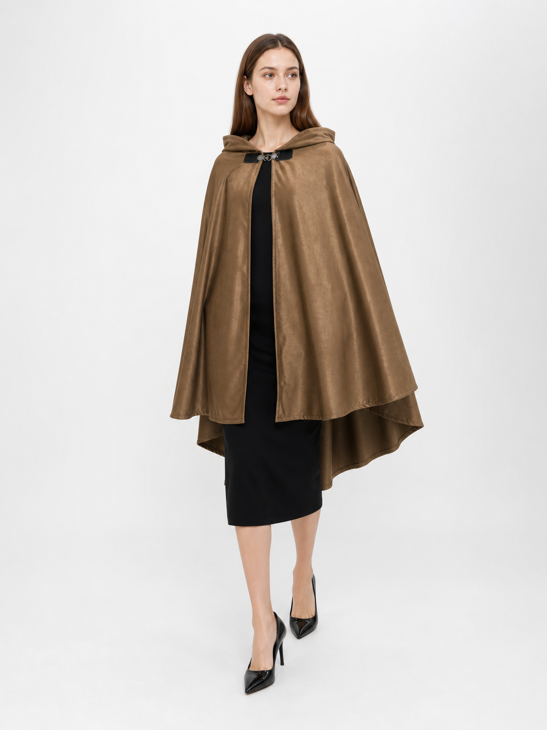 Brown Hooded Costume Cloak