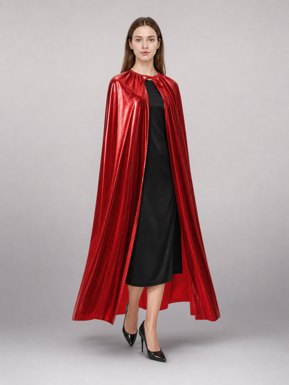 Red Carnival Cape with Gold Crown
