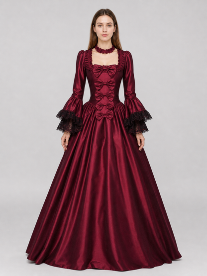 Long Gothic Victorian-Style Dress front view