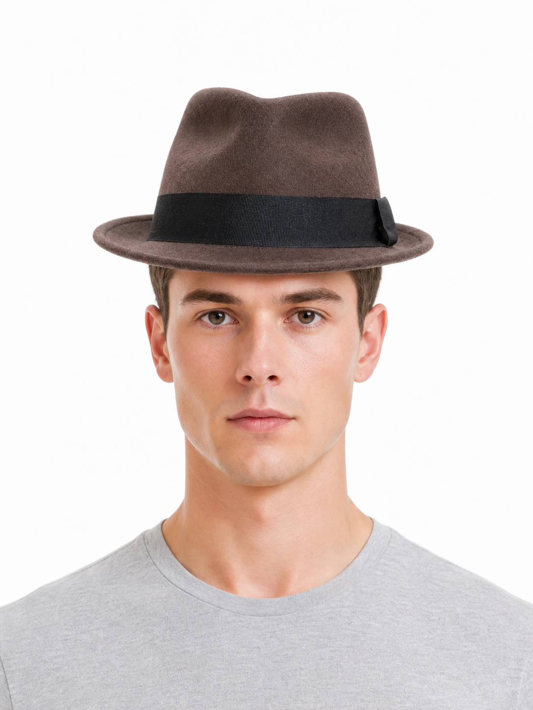 Brown Carnival Fedora with Black Ribbon