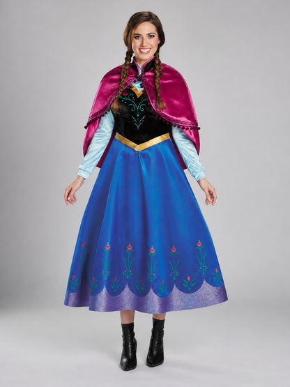 Fairytale Carnival Costume with Dress and Cape front view