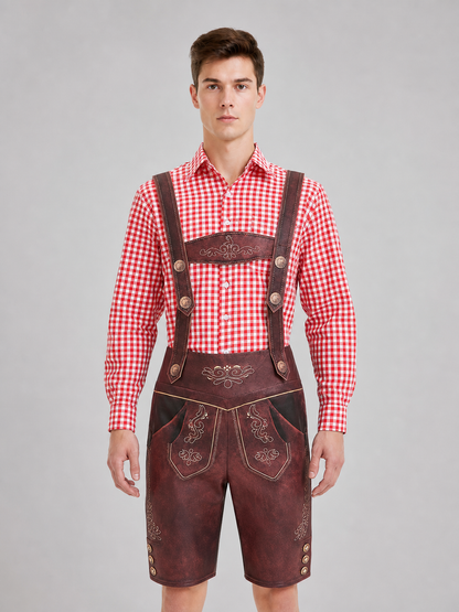 Red and White Checkered Shirt for Oktoberfest