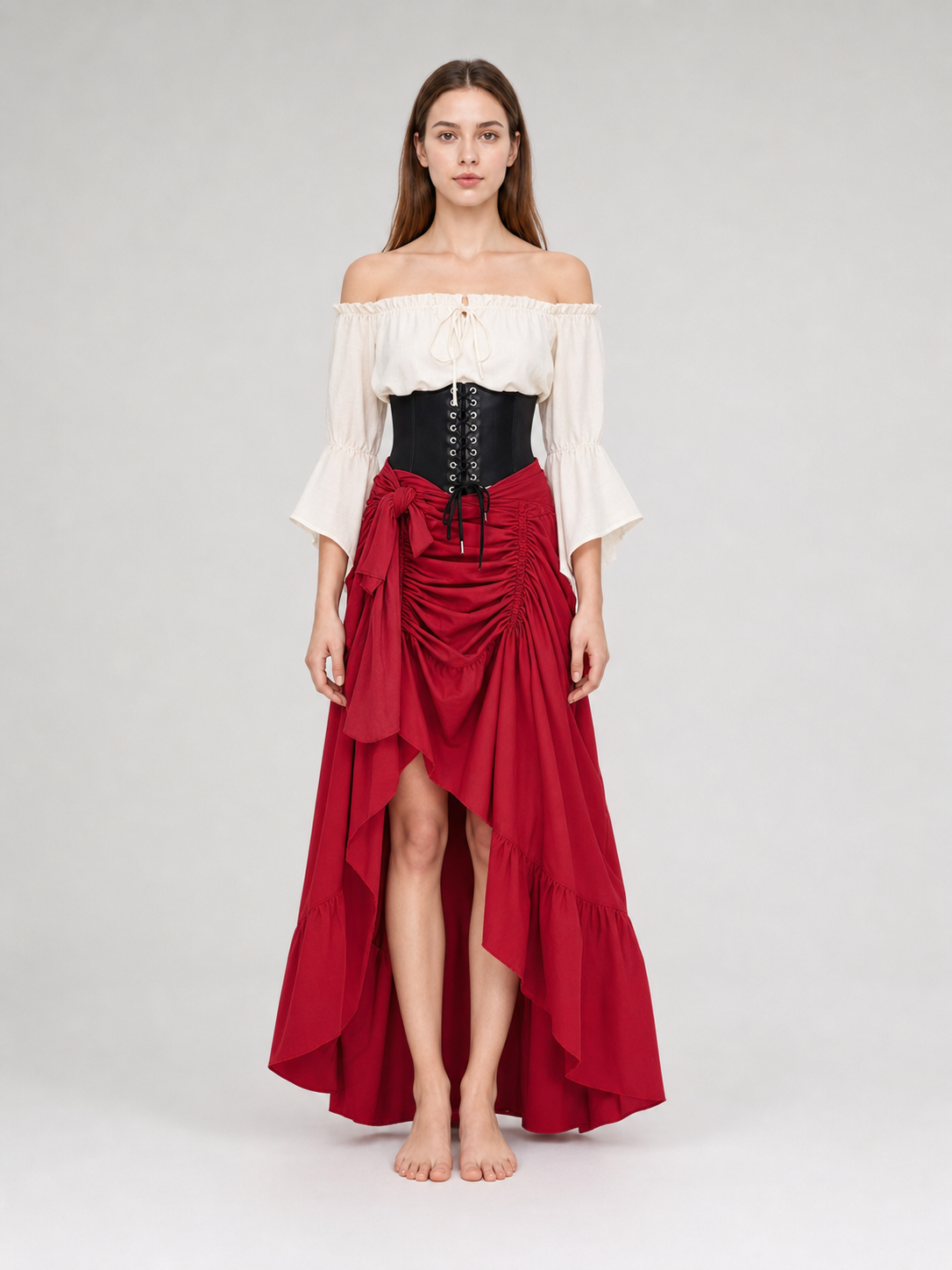 Pirate-style costume with corset