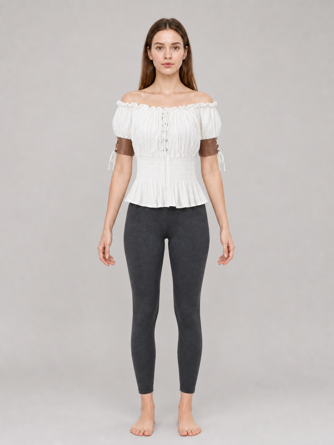 Off-the-Shoulder Blouse with Puff Sleeves