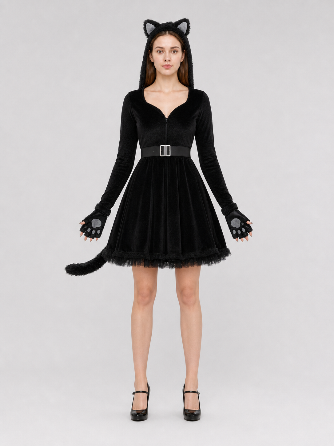“Black Cat” costume dress for Halloween and cosplay