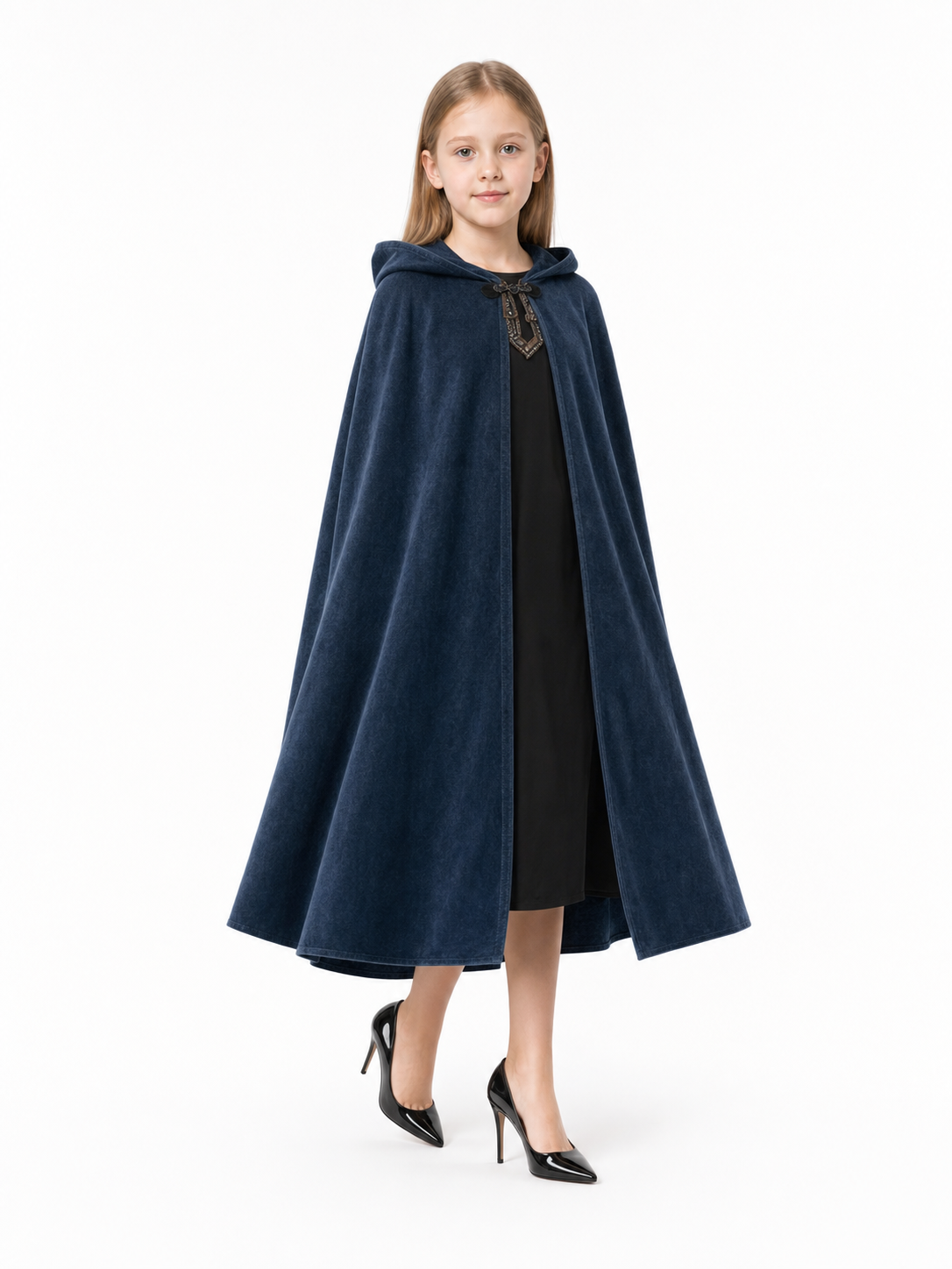 Blue Hooded Costume Cloak for Cosplay