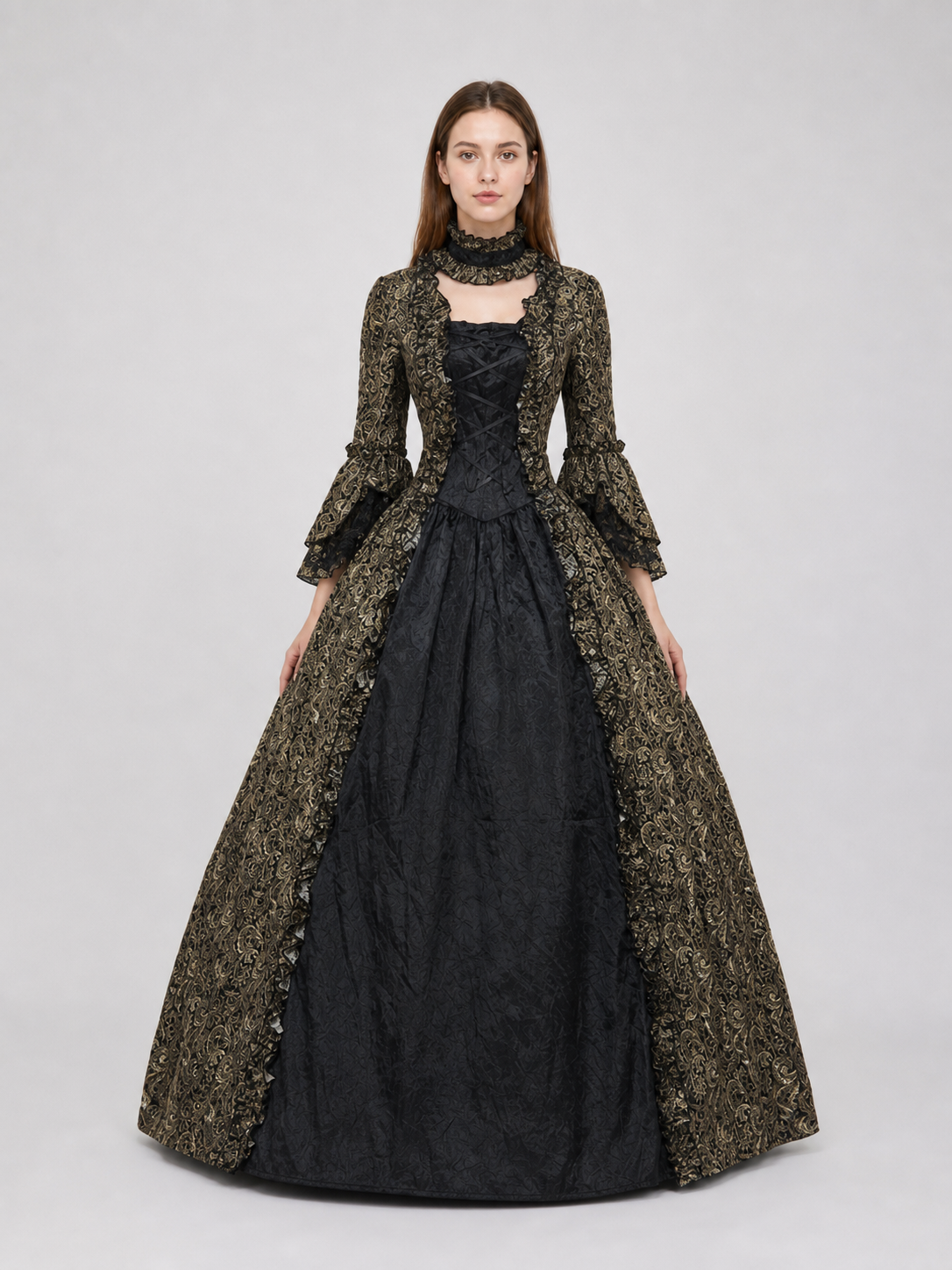 Long Victorian Gothic-Style Dress