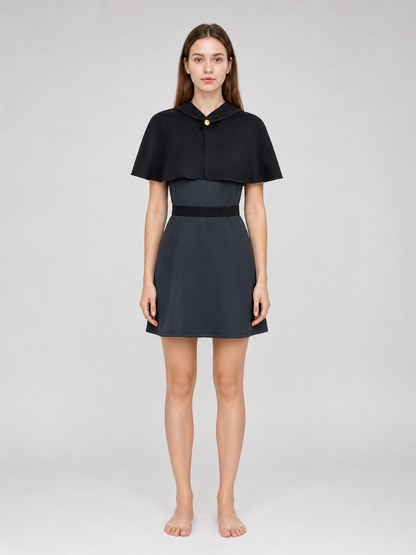 Amity Cosplay Dress with Capelet and Black Belt