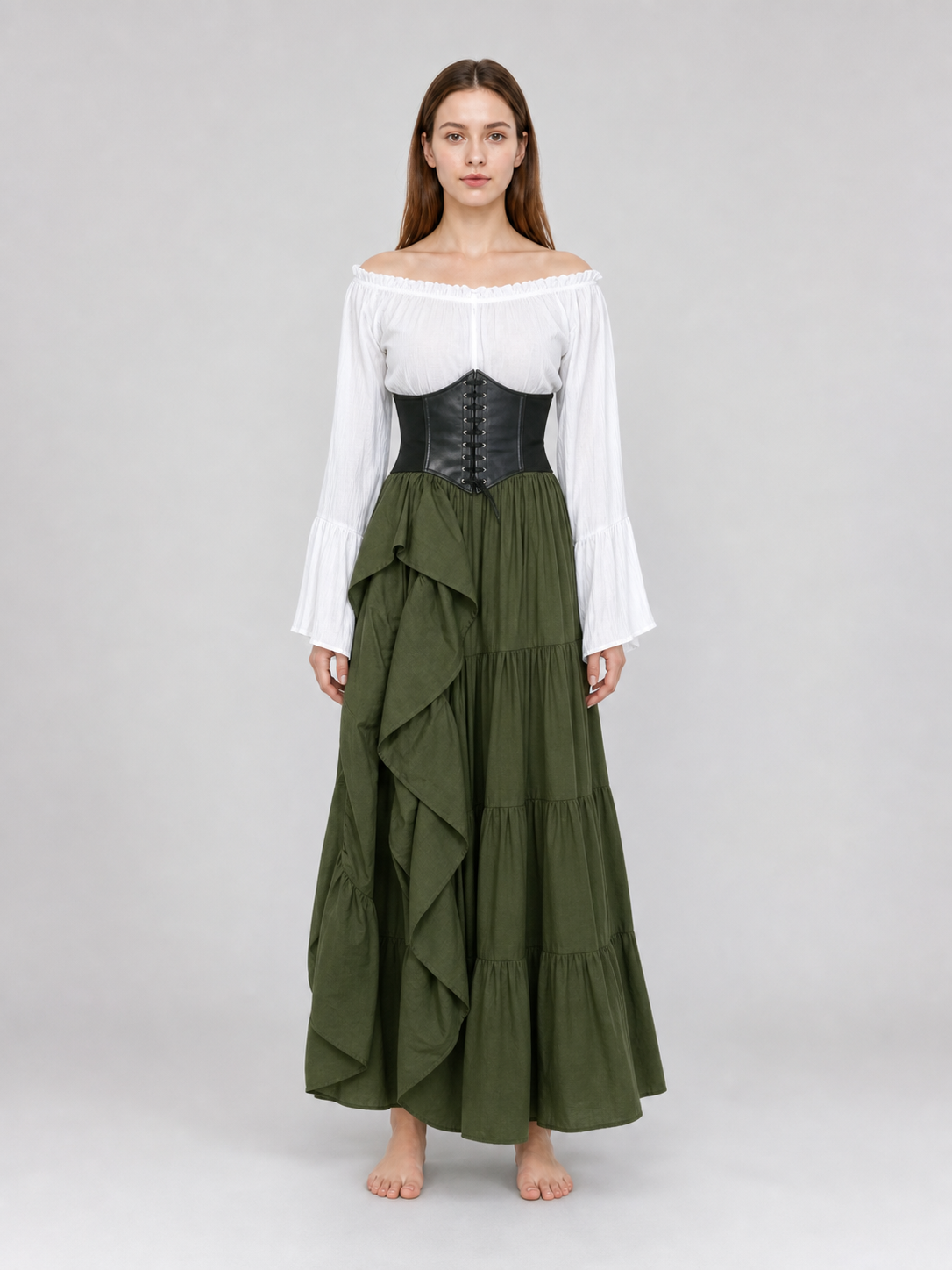 Renaissance Corset Dress for Themed Parties front view