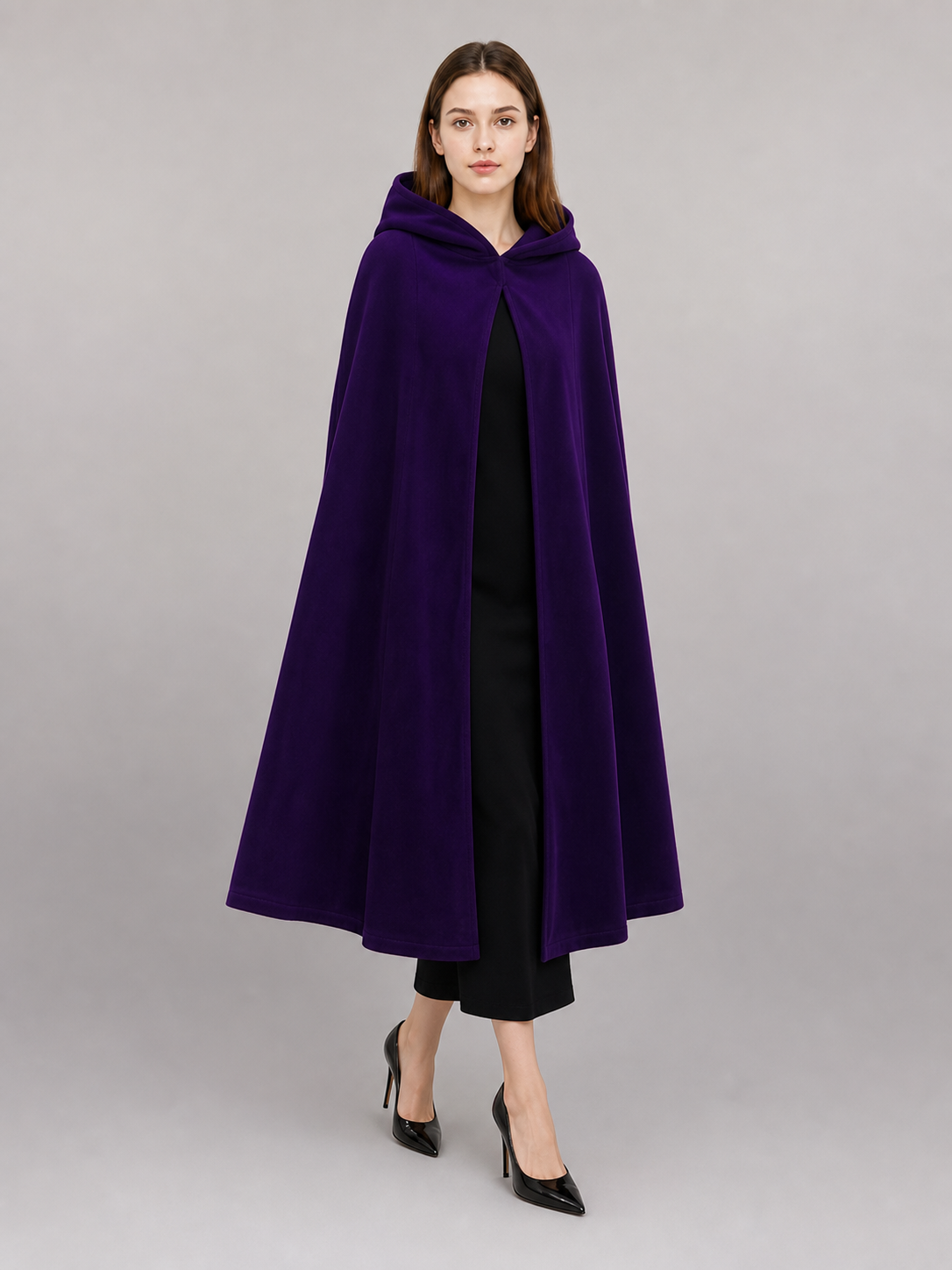 Purple Hooded Costume Cloak