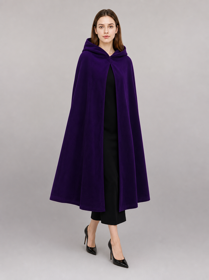Purple Hooded Costume Cloak