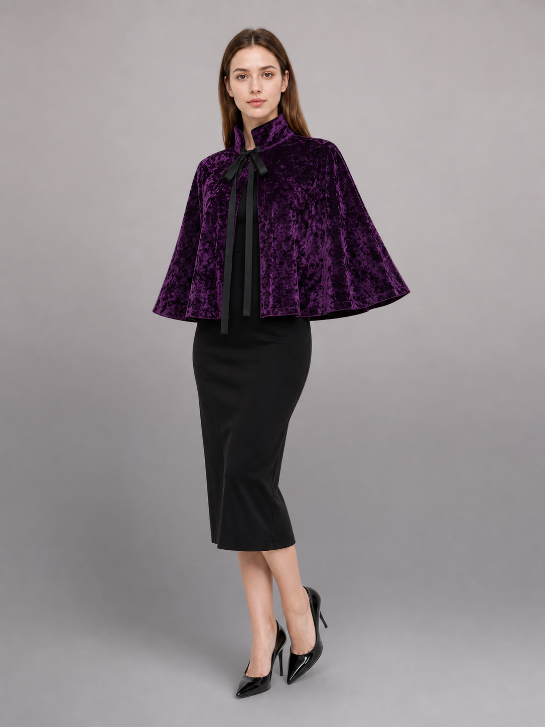 Purple Carnival Cape with Black Accents
