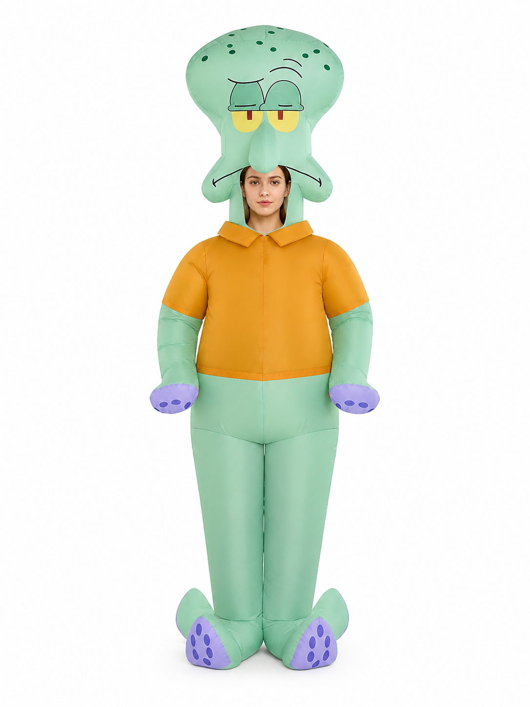 Kids Cartoon Octopus Inflatable Jumpsuit Costume for Halloween front view