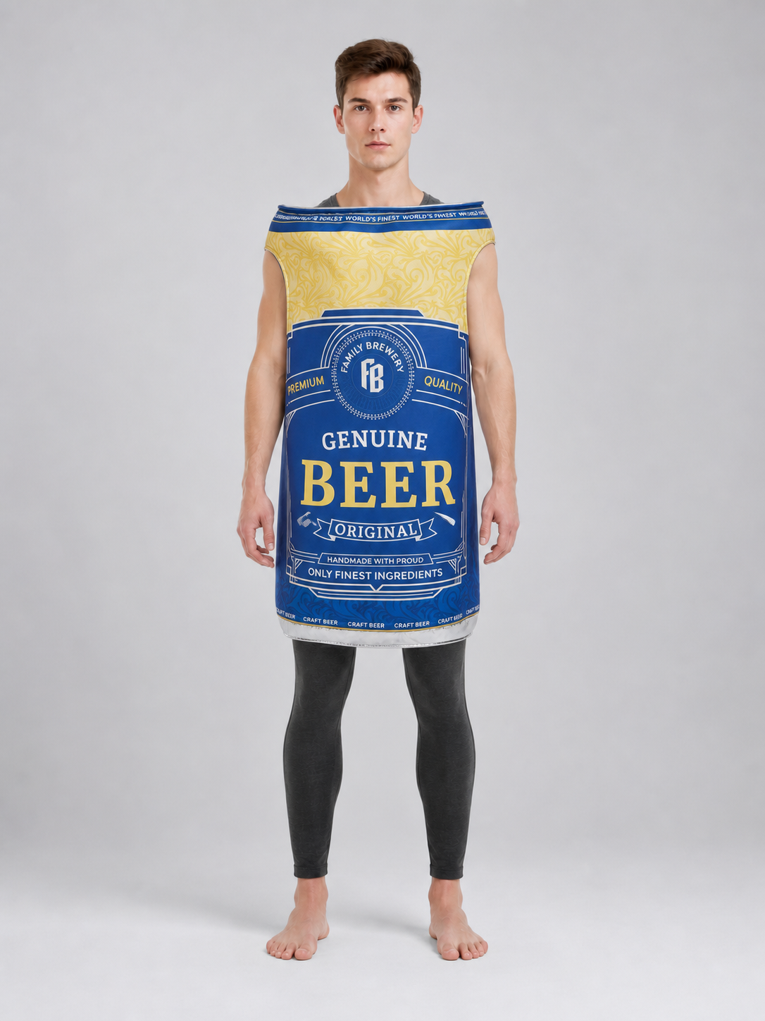Beer Can Costume for Halloween and Parties front view