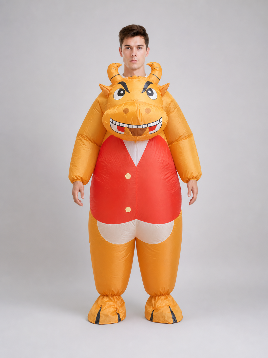 Inflatable Bull Costume with Red Vest