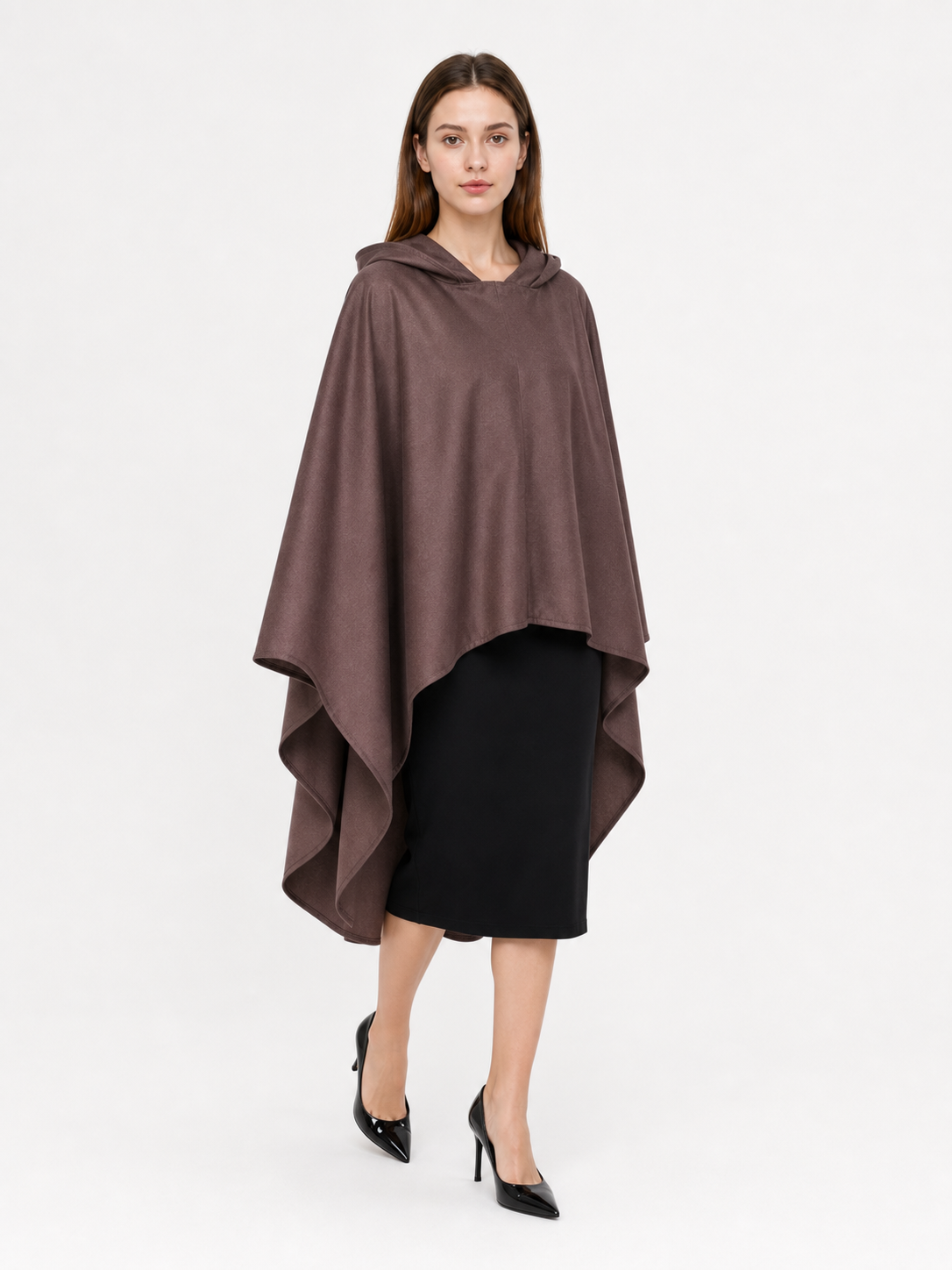 Dark Brown Hooded Carnival Cloak