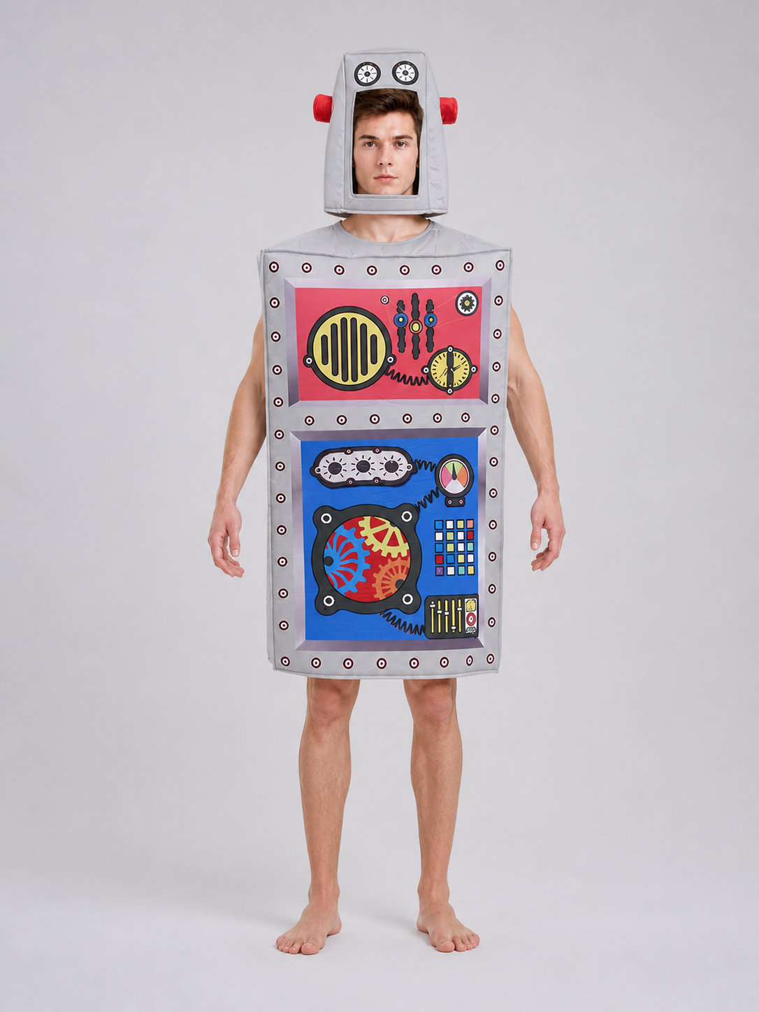 Robot costume with helmet for Halloween and parties