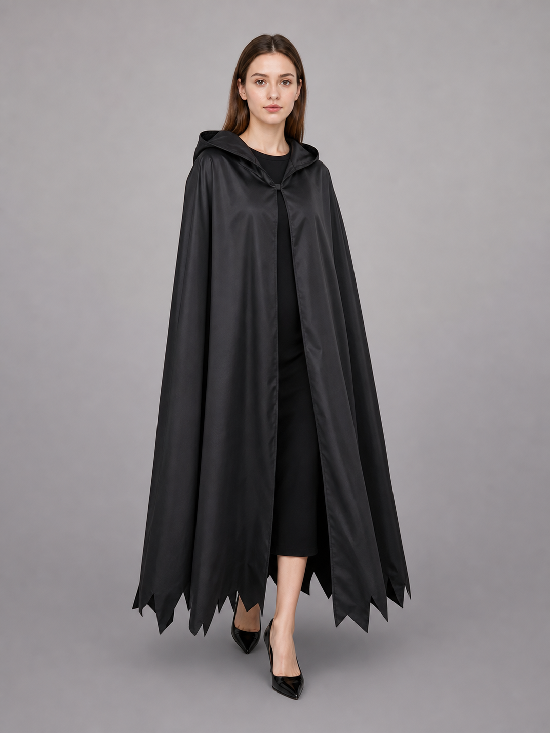 Black Hooded Carnival Cloak for Cosplay
