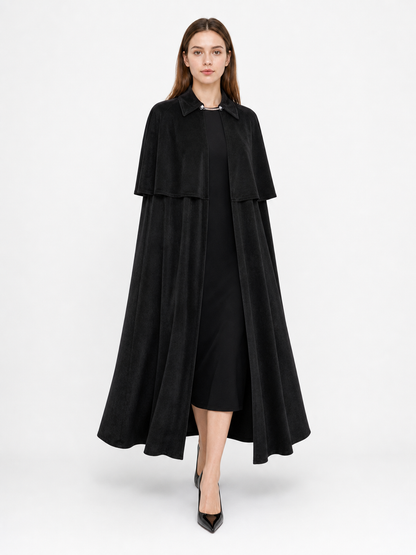 Black Carnival Cape with High Collar