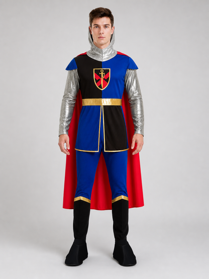 Crusader Cosplay Costume with Hood and Cloak